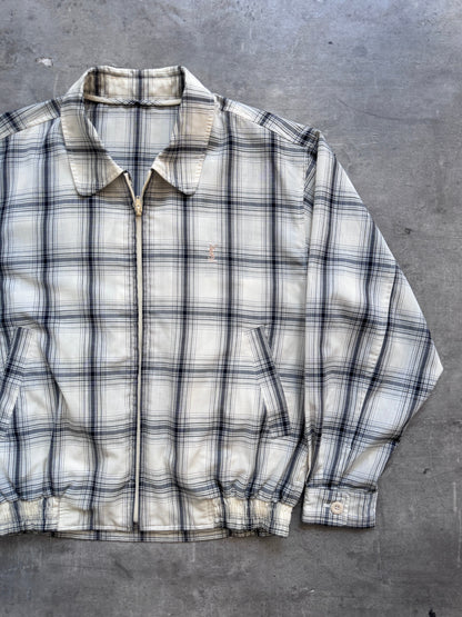 Yves Saint Laurent Monochrome Check Linen Harrington | Large, Multicoloured