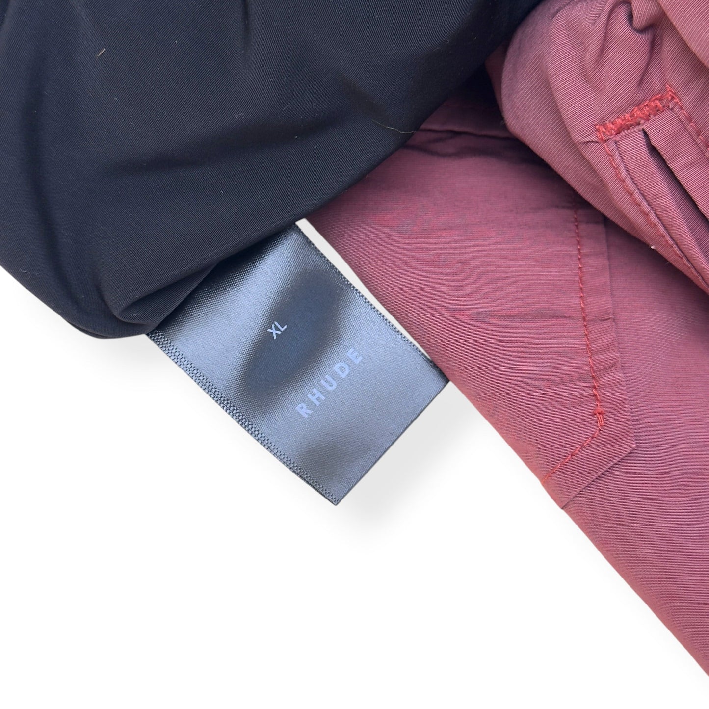 RHUDE PANEL LOGO SHORTS MAROON XL | XL, Maroon