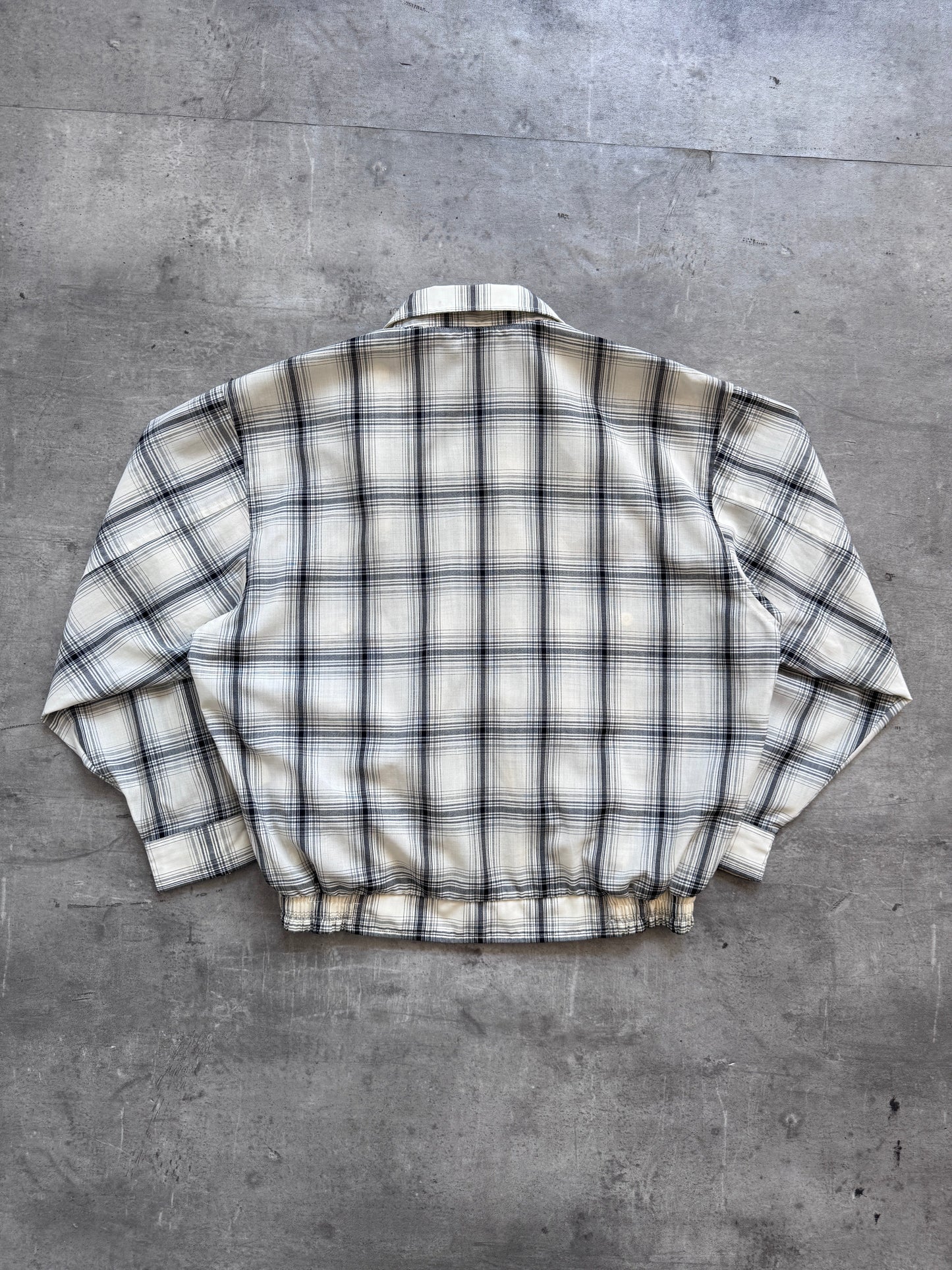 Yves Saint Laurent Monochrome Check Linen Harrington | Large, Multicoloured