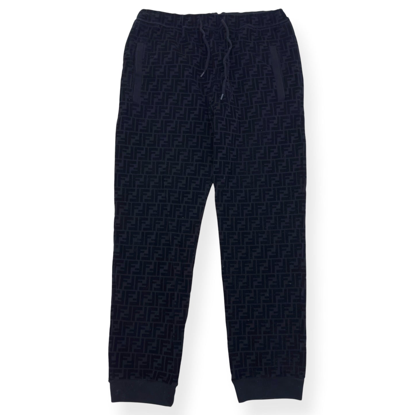 FENDI FF MONOGRAM TRACK PANTS BLACK 52 / L | Large, Black