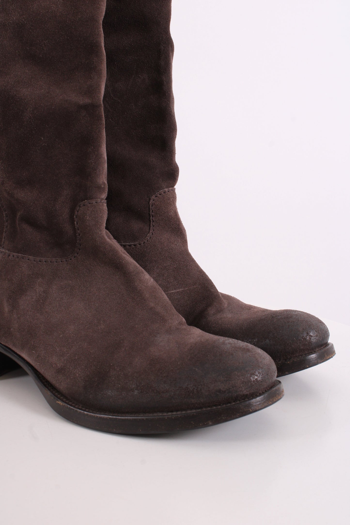Prada Suede Buckle Moto Boots Brown 38 | O/S, Brown