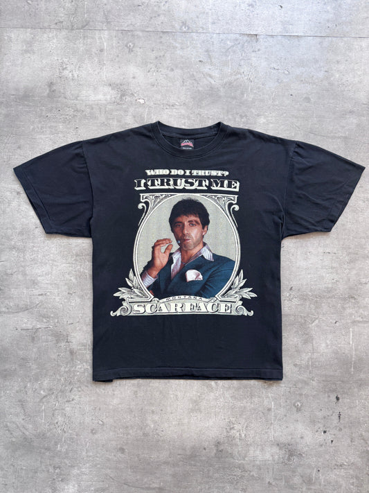 1990's 'Single Stitch" The Roxx Scarface Al Pacino "Who Do I Trust? I Trust Me" Graphic Tee | Extra Large, Multicoloured