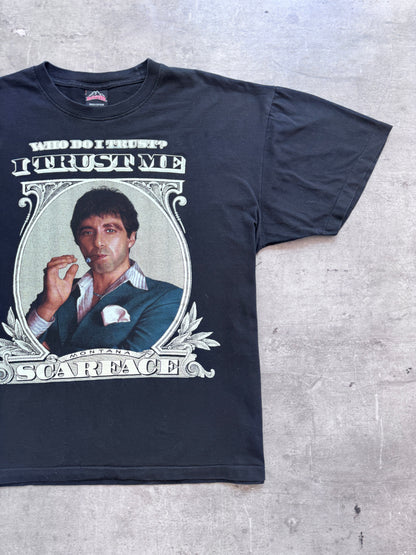 1990's 'Single Stitch" The Roxx Scarface Al Pacino "Who Do I Trust? I Trust Me" Graphic Tee | Extra Large, Multicoloured