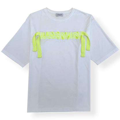 LANVIN CURB LOGO T-SHIRT WHITE / YELLOW L | Large, White