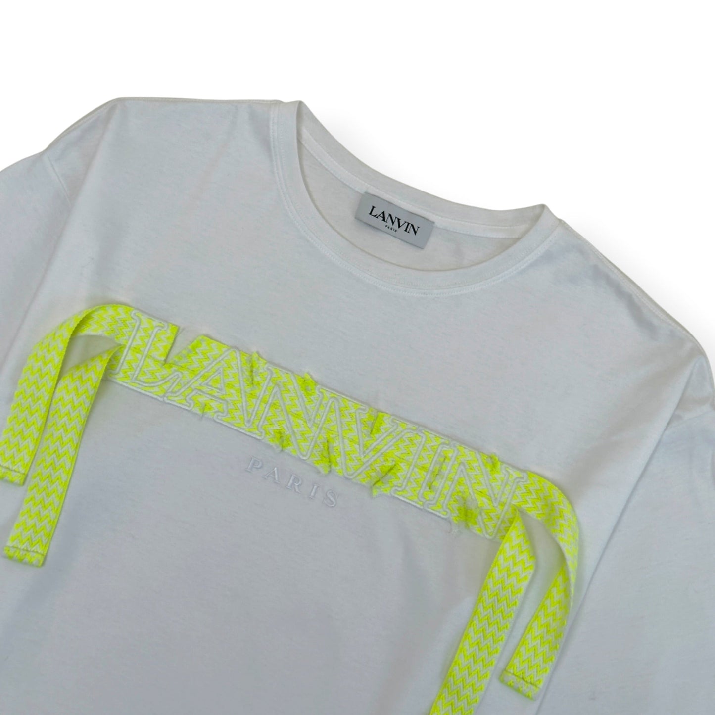 LANVIN CURB LOGO T-SHIRT WHITE / YELLOW L | Large, White
