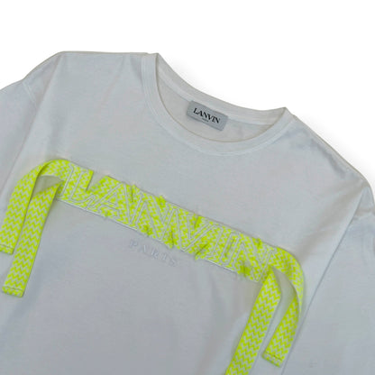 LANVIN CURB LOGO T-SHIRT WHITE / YELLOW L | Large, White