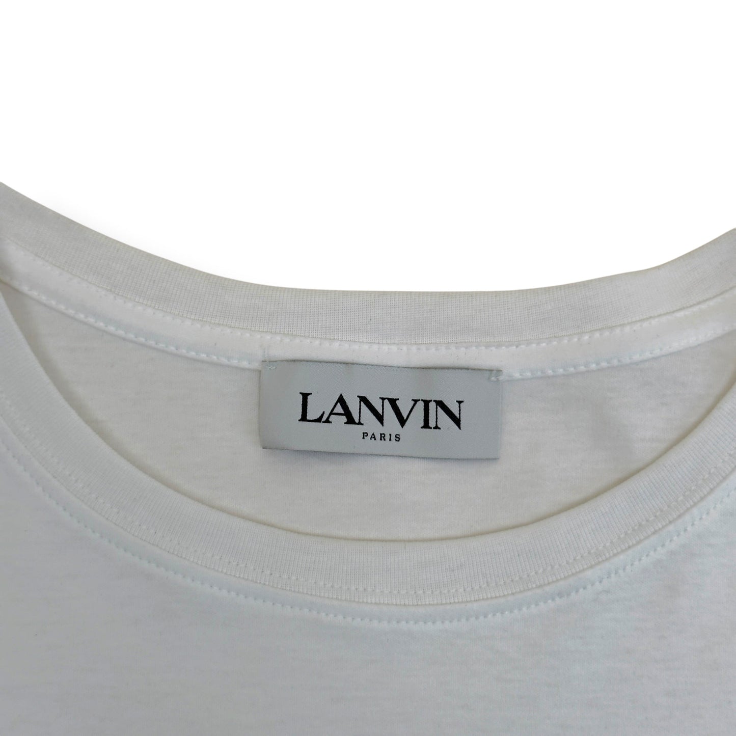 LANVIN CURB LOGO T-SHIRT WHITE / YELLOW L | Large, White