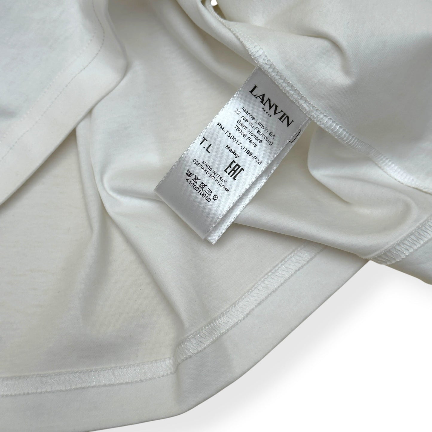LANVIN CURB LOGO T-SHIRT WHITE / YELLOW L | Large, White