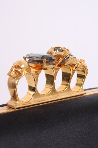 Alexander McQueen Satin Knuckle Clutch Black | O/S, Multicoloured