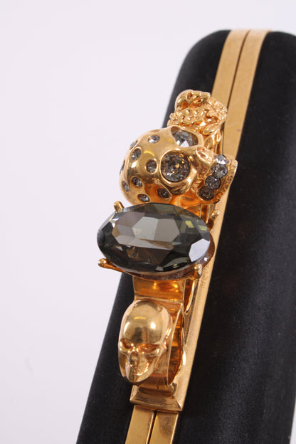 Alexander McQueen Satin Knuckle Clutch Black | O/S, Multicoloured