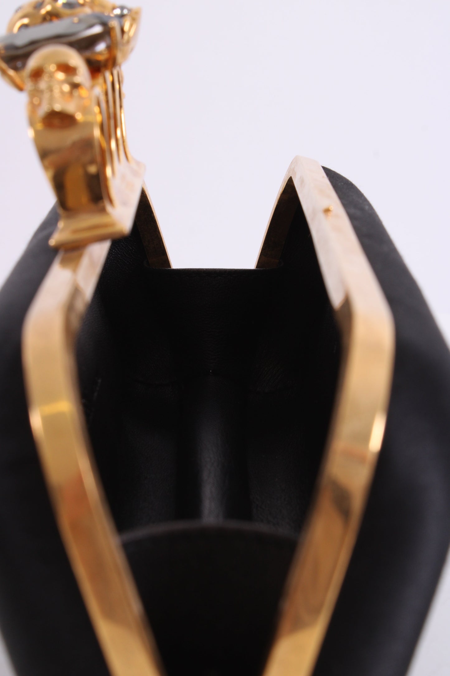 Alexander McQueen Satin Knuckle Clutch Black | O/S, Multicoloured