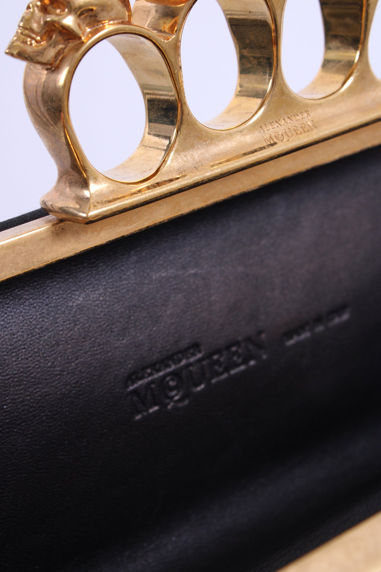 Alexander McQueen Satin Knuckle Clutch Black | O/S, Multicoloured