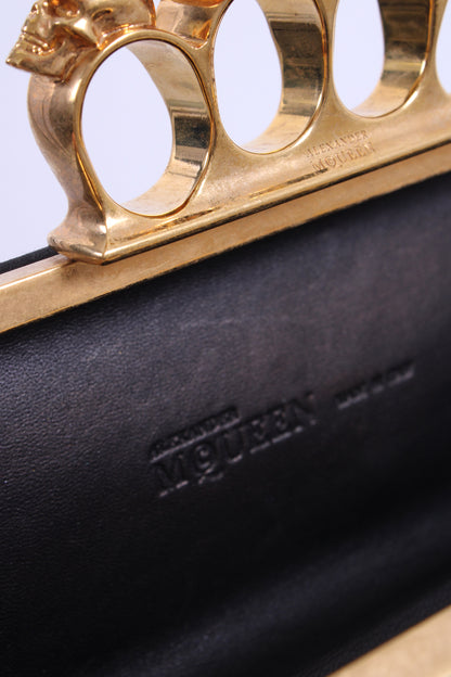 Alexander McQueen Satin Knuckle Clutch Black | O/S, Multicoloured