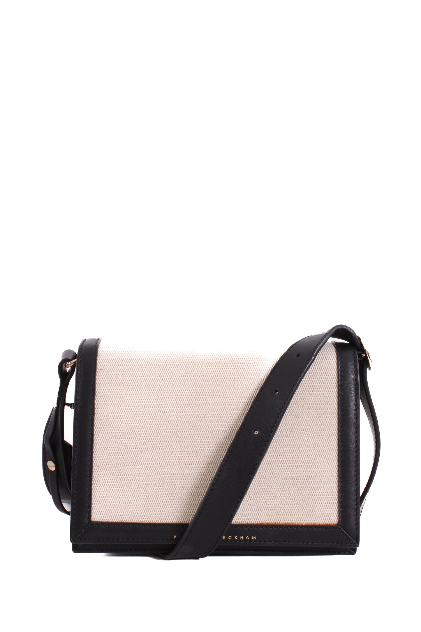 Victoria Beckham Canvas/ Leather Crossbody Bag Cream/ Black | O/S, Multicoloured