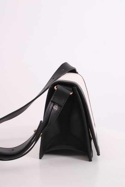 Victoria Beckham Canvas/ Leather Crossbody Bag Cream/ Black | O/S, Multicoloured