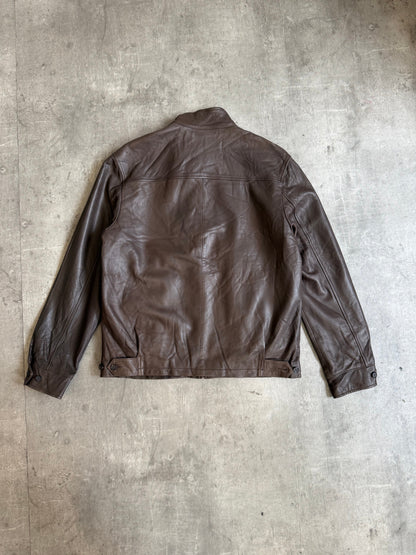 Polo Ralph Lauren Houndstooth Lined Brown Suede Bomber Jacket
