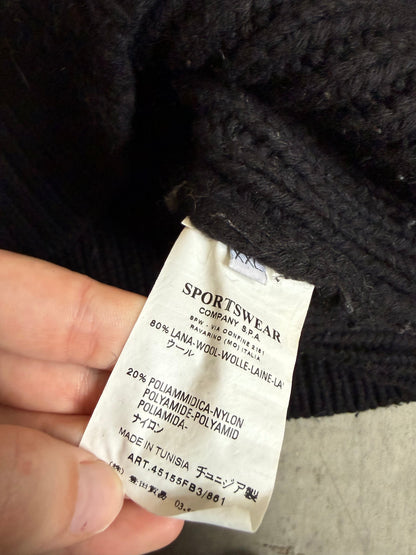 A/W 2003 Stone Island Ruched Detail Patch Sleeve Knit Pullover