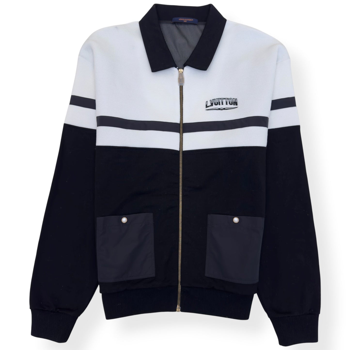 LOUIS VUITTON HYBRID JERSEY BLOUSON BLACK / WHITE XXL | XXL, Black