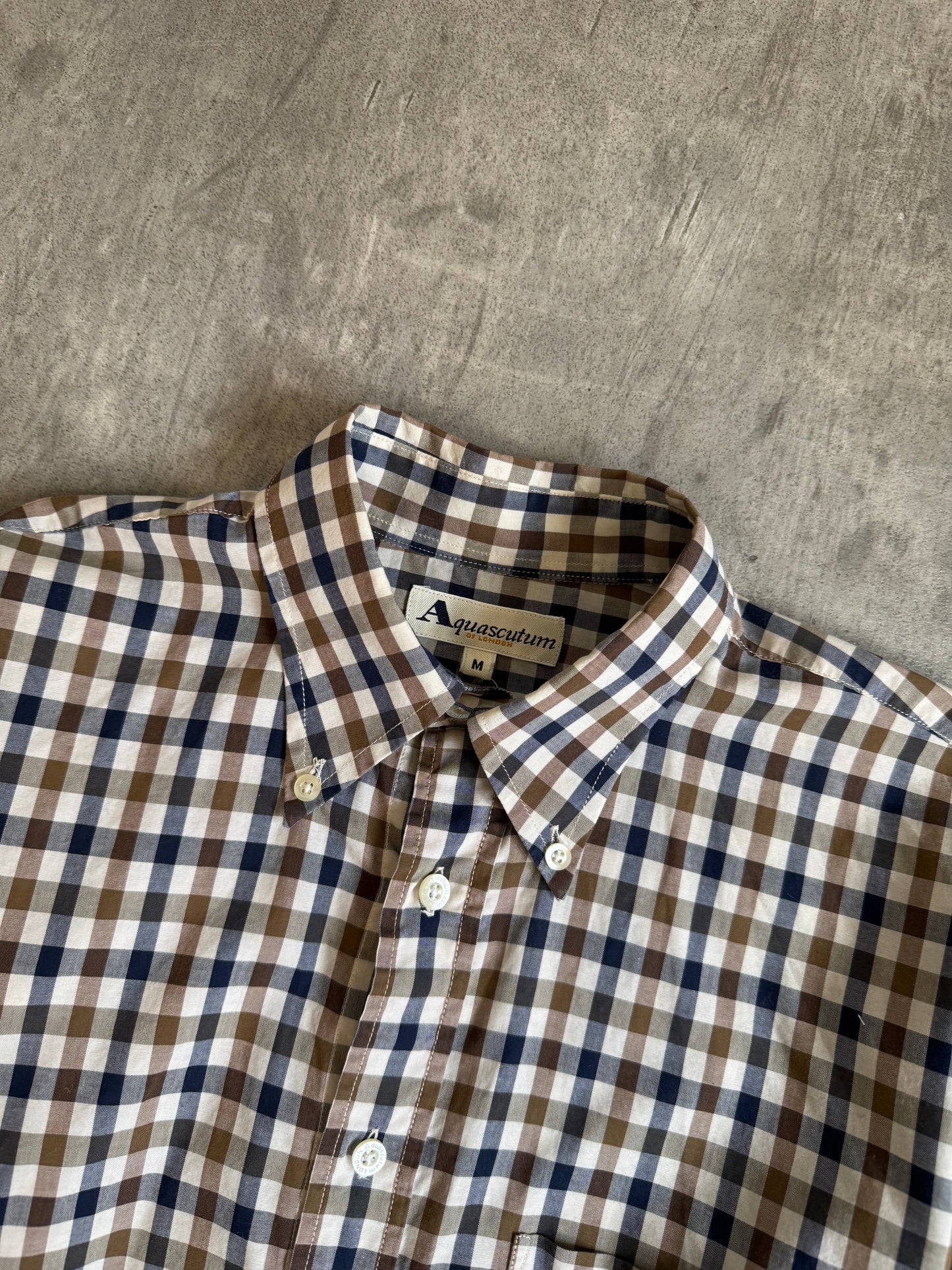 Aquascutum Classic Gingham Check Button Down LS Shirt