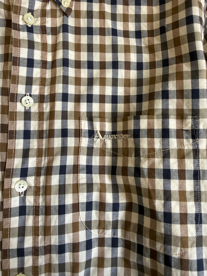 Aquascutum Classic Gingham Check Button Down LS Shirt