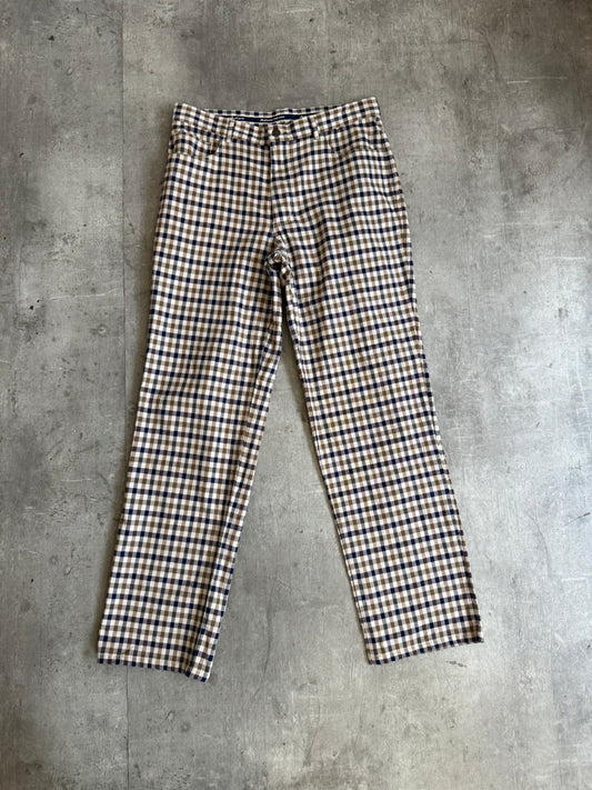 Aquascutum Classic Gingham Check Tailored Trousers