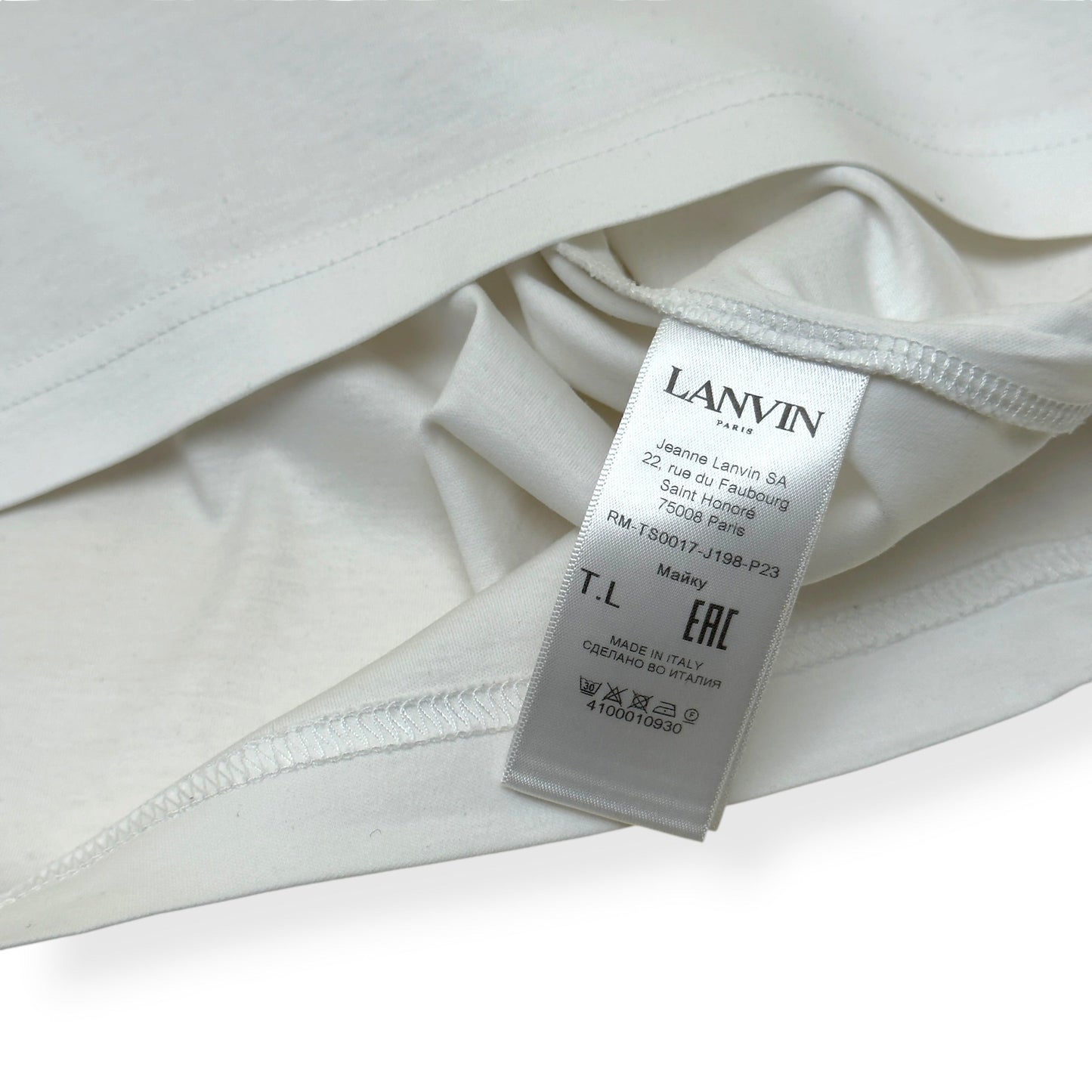 LANVIN CURB LOGO T-SHIRT WHITE / RED L | Large, Red