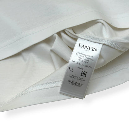 LANVIN CURB LOGO T-SHIRT WHITE / RED L | Large, Red