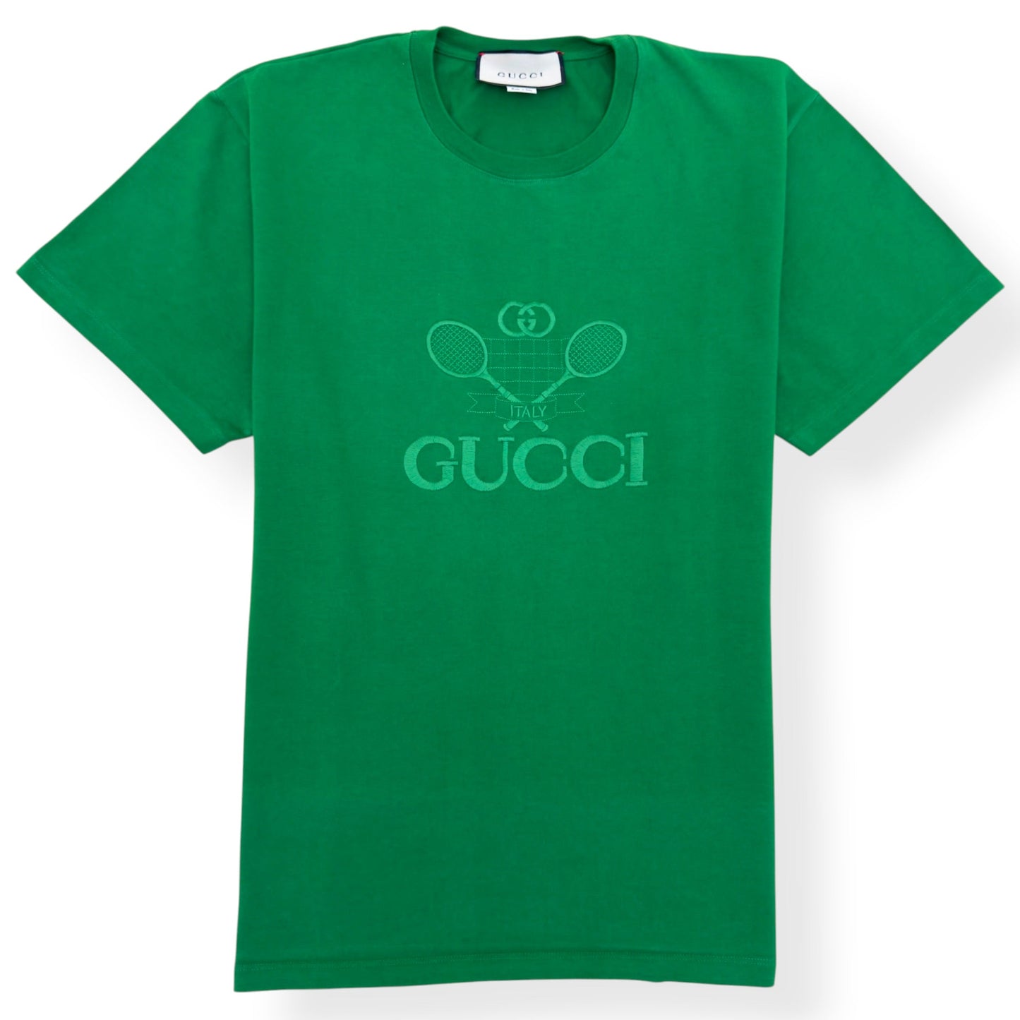 GUCCI TENNIS LOGO T-SHIRT GREEN L | Large, Green
