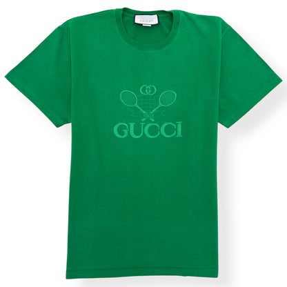 GUCCI TENNIS LOGO T-SHIRT GREEN L | Large, Green