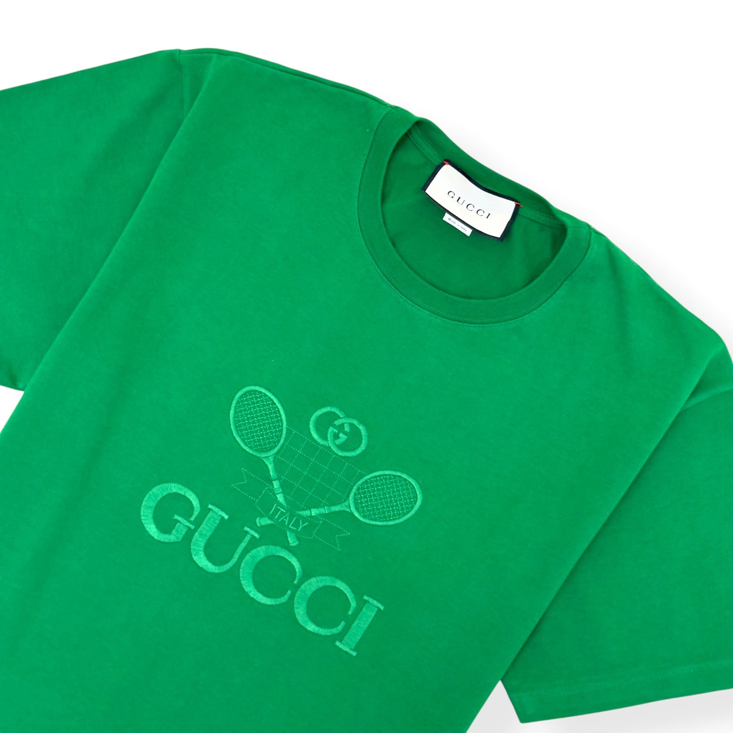 GUCCI TENNIS LOGO T-SHIRT GREEN L | Large, Green