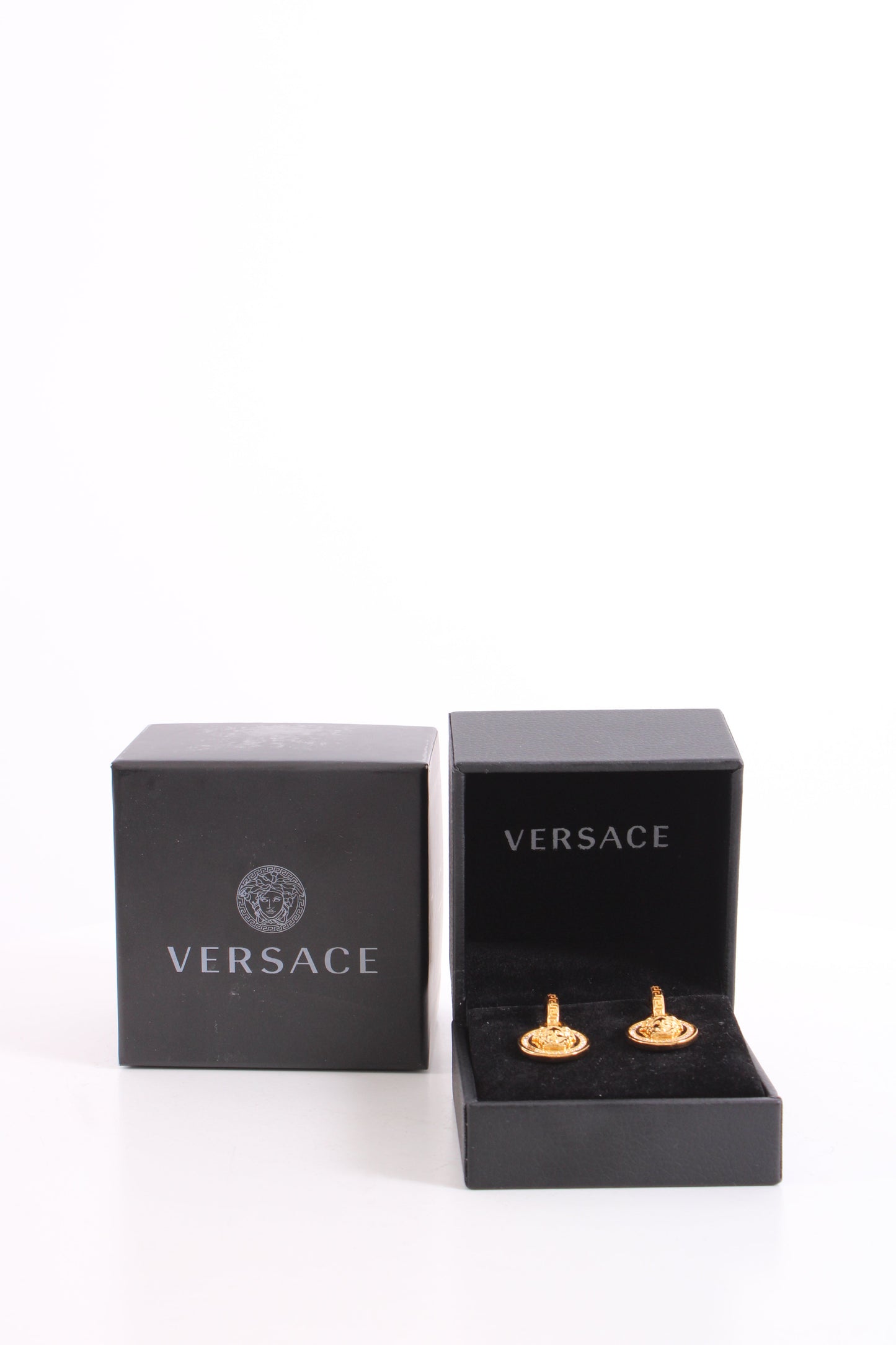 Versace Greca & Medusa Drop Earrings Gold Colour | O/S, Gold