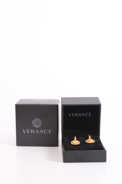 Versace Greca & Medusa Drop Earrings Gold Colour | O/S, Gold