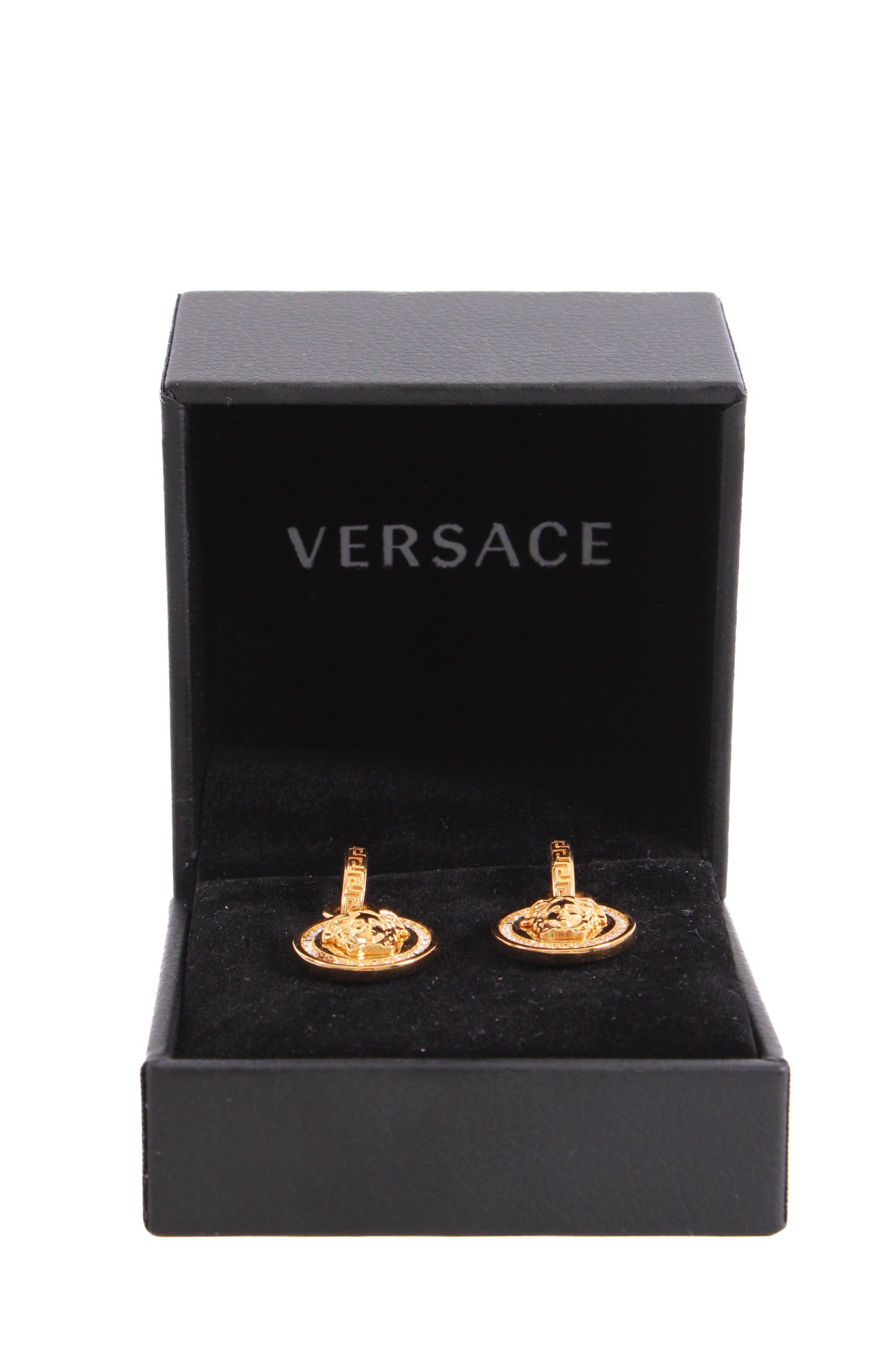 Versace Greca & Medusa Drop Earrings Gold Colour | O/S, Gold