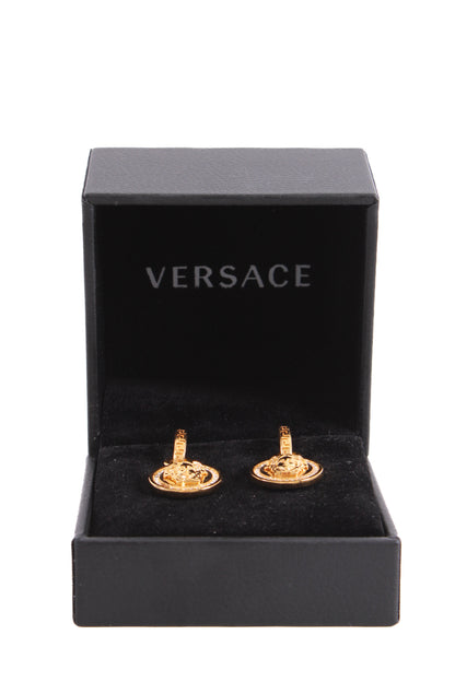 Versace Greca & Medusa Drop Earrings Gold Colour | O/S, Gold