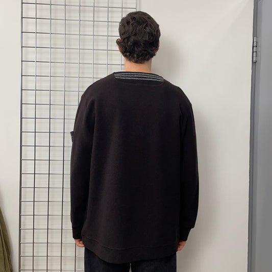 Stone Island Brown AW00 Ribbed Wool-Blend Crewneck Jumper | XX-Large, Brown