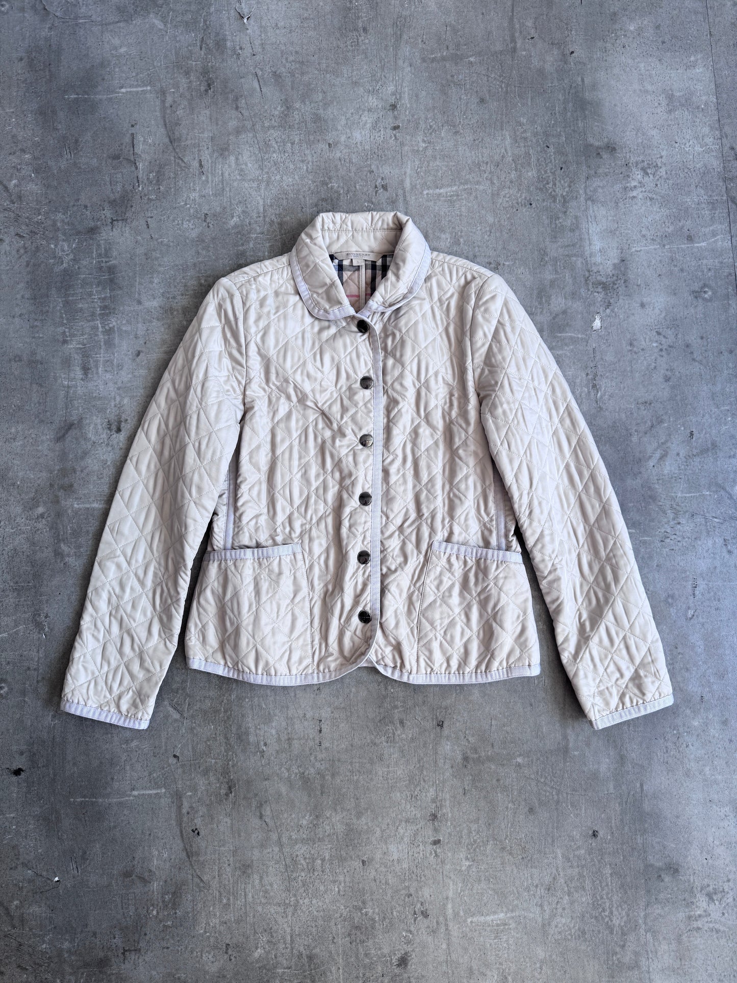 Burberry Black Label Nova Check Lined Diamond Quilt Jacket | Small, Multicoloured