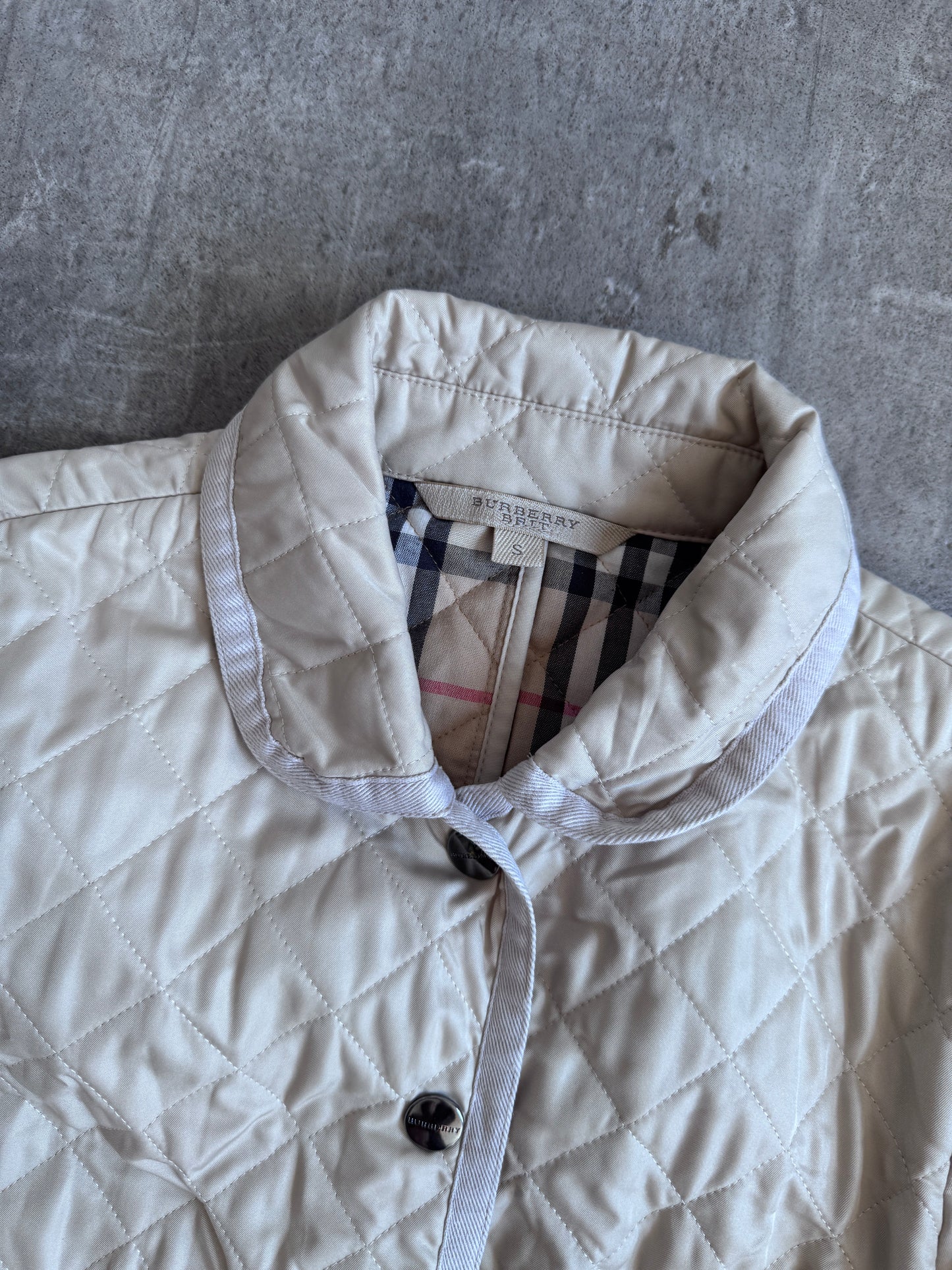 Burberry Black Label Nova Check Lined Diamond Quilt Jacket | Small, Multicoloured