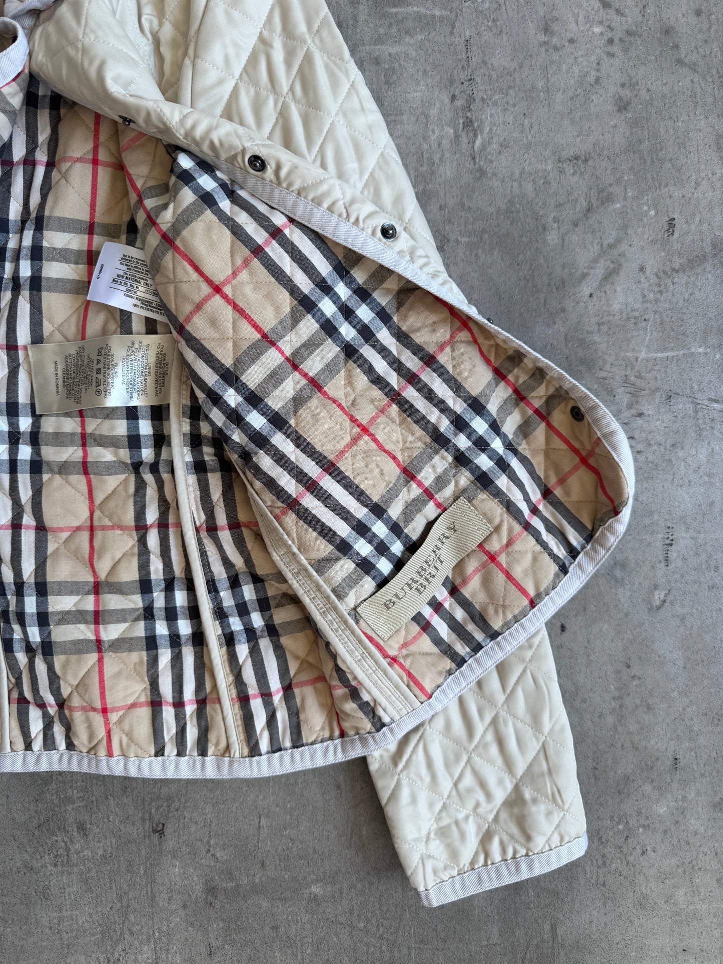 Burberry Black Label Nova Check Lined Diamond Quilt Jacket | Small, Multicoloured