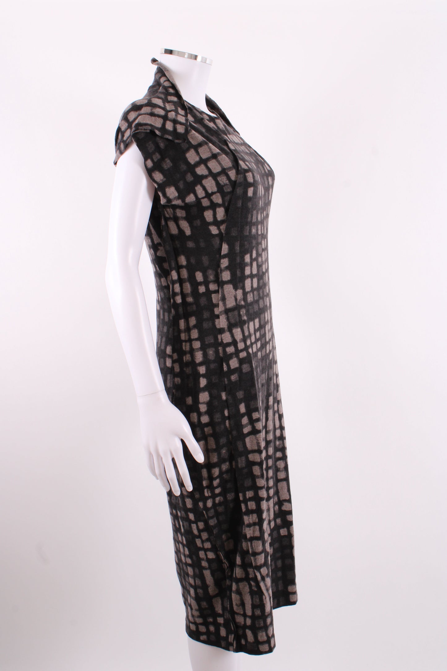 Bottega Veneta S/S Grid Print Dress Black/ Grey 14 | O/S, Black