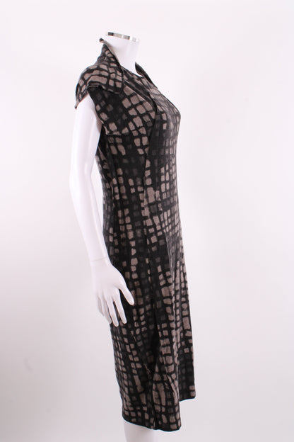 Bottega Veneta S/S Grid Print Dress Black/ Grey 14 | O/S, Black