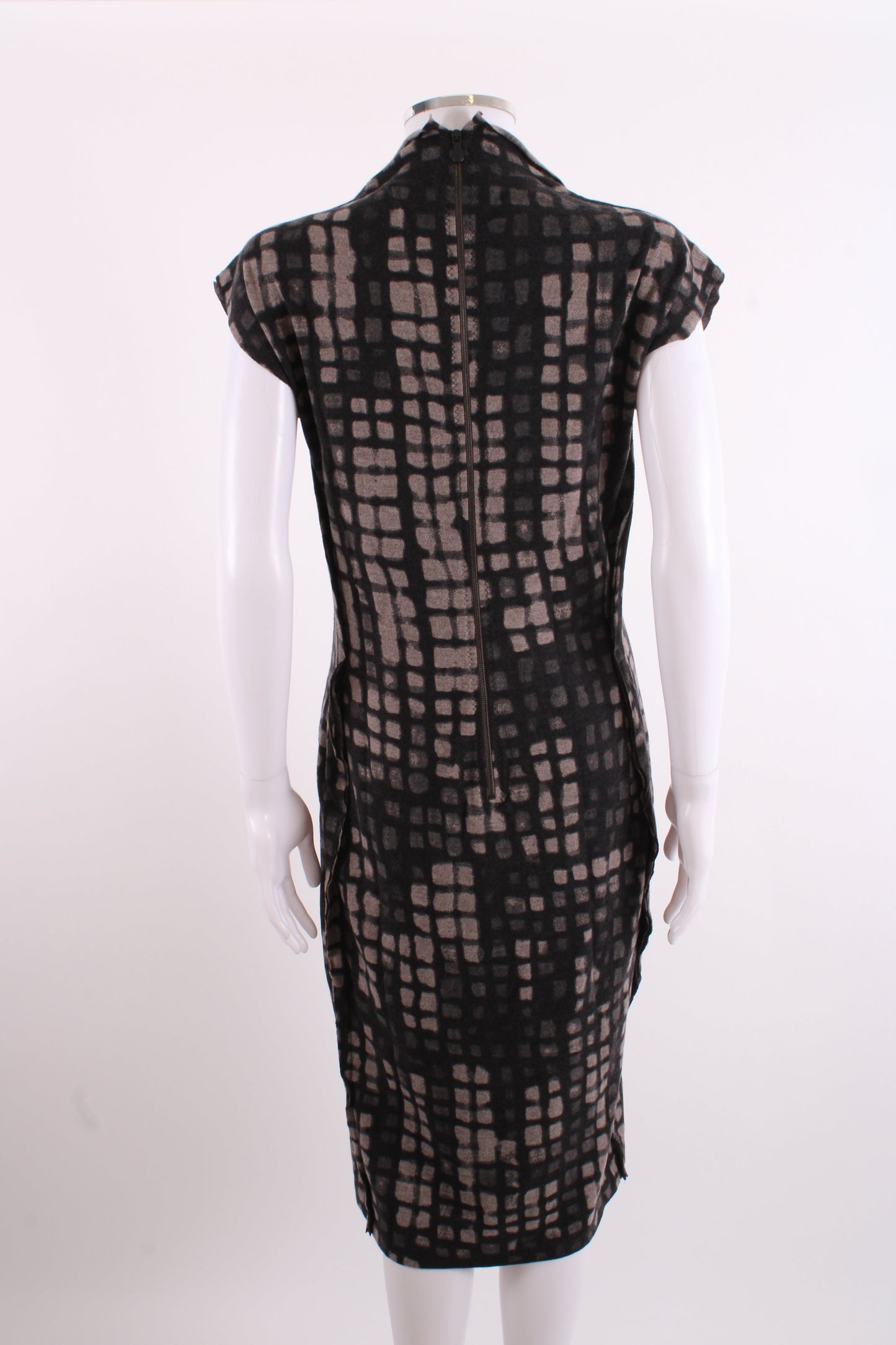 Bottega Veneta S/S Grid Print Dress Black/ Grey 14 | O/S, Black