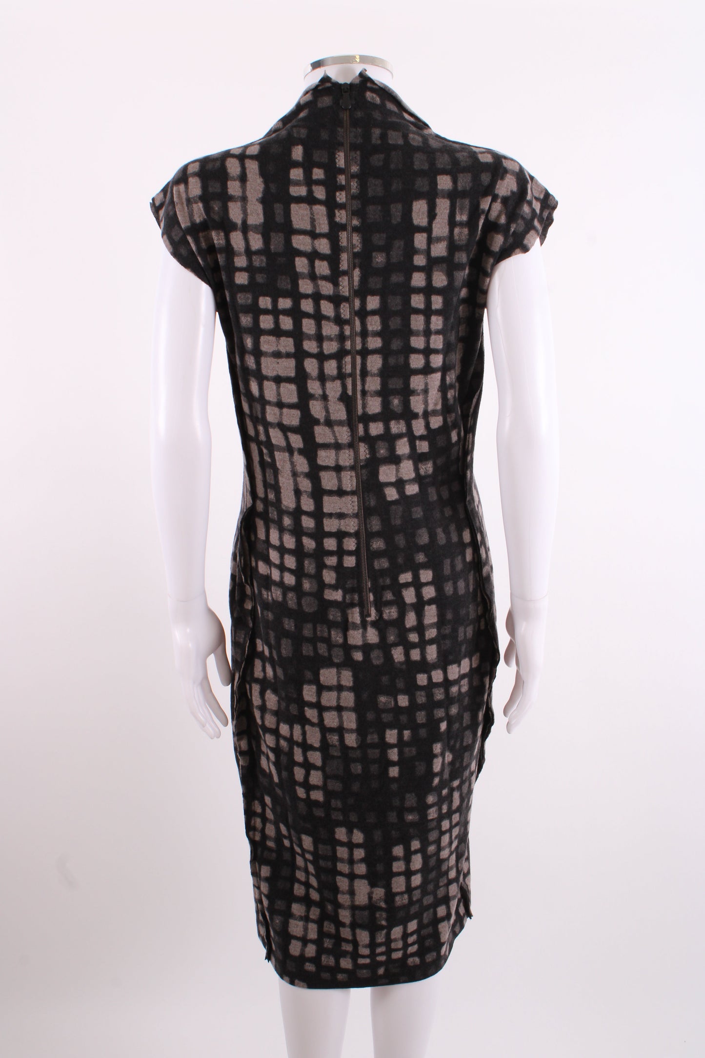 Bottega Veneta S/S Grid Print Dress Black/ Grey 14 | O/S, Black