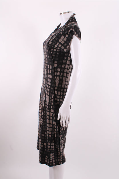 Bottega Veneta S/S Grid Print Dress Black/ Grey 14 | O/S, Black