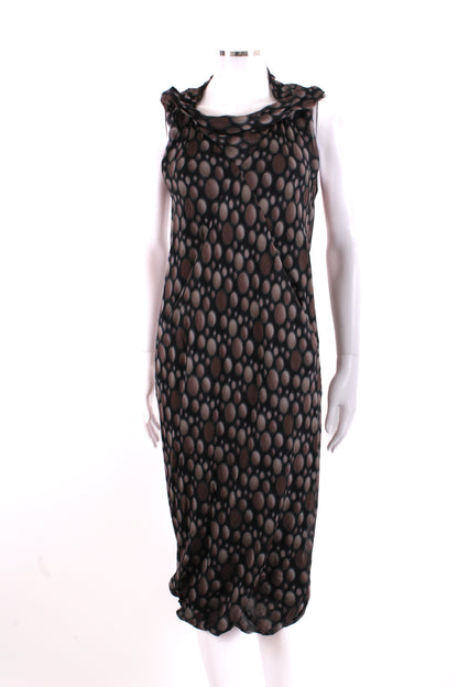 Rick Owens S/S Dot Print Dress Taupe/ Black 12 | O/S, Black