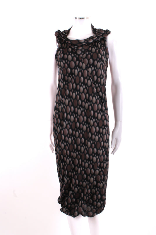 Rick Owens S/S Dot Print Dress Taupe/ Black 12 | O/S, Black