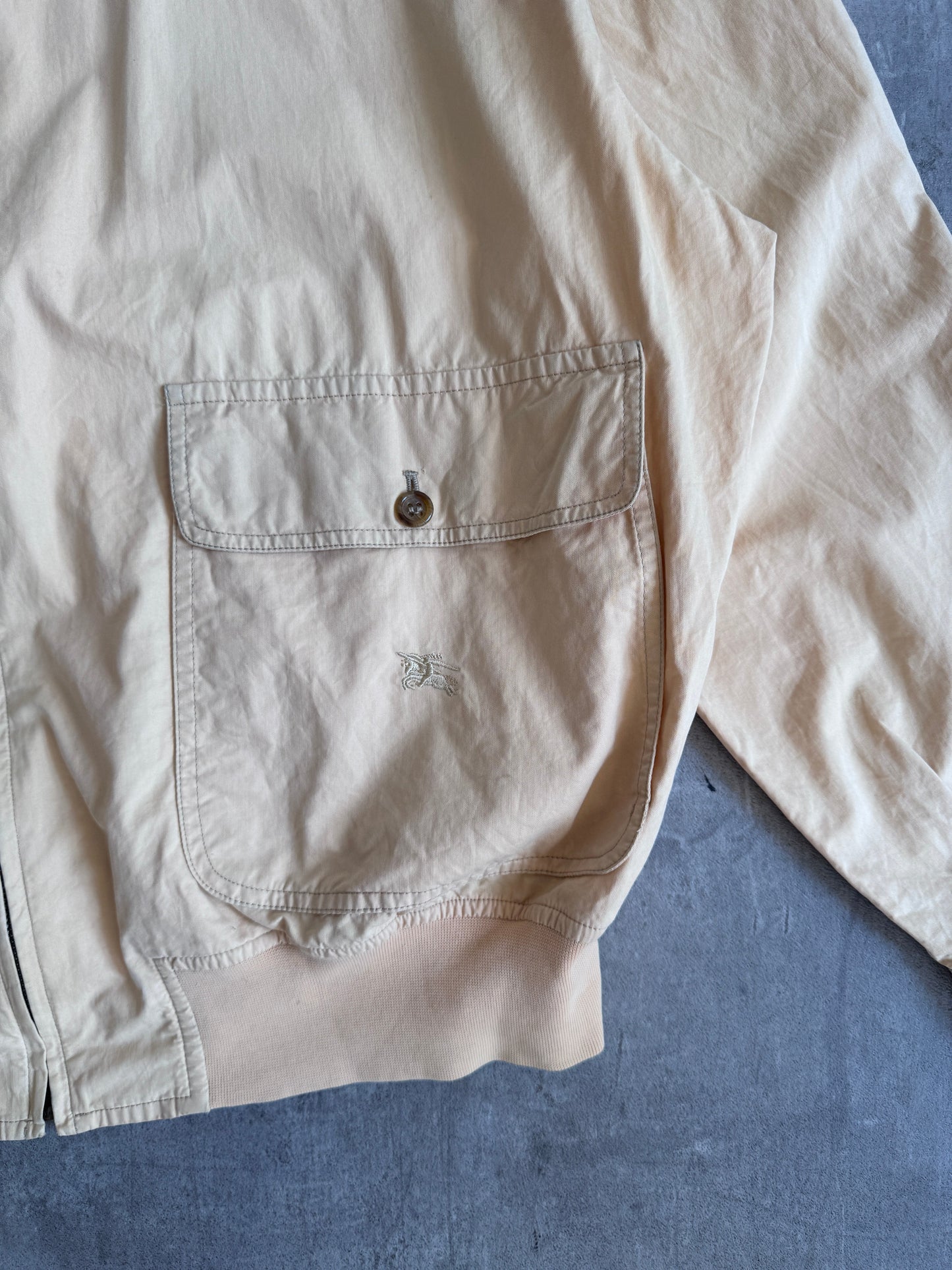 1980's Burberry's El Cortes Apricot Bomber Jacket | Extra Extra Large, Multicoloured