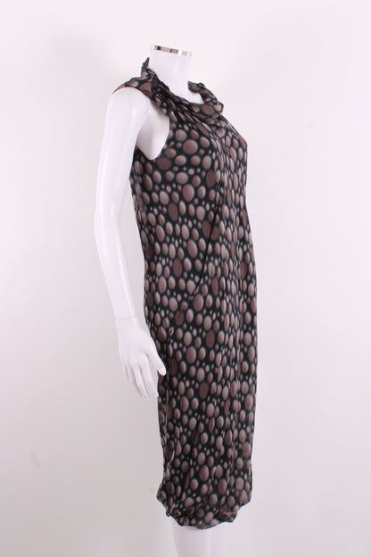 Rick Owens S/S Dot Print Dress Taupe/ Black 12 | O/S, Black