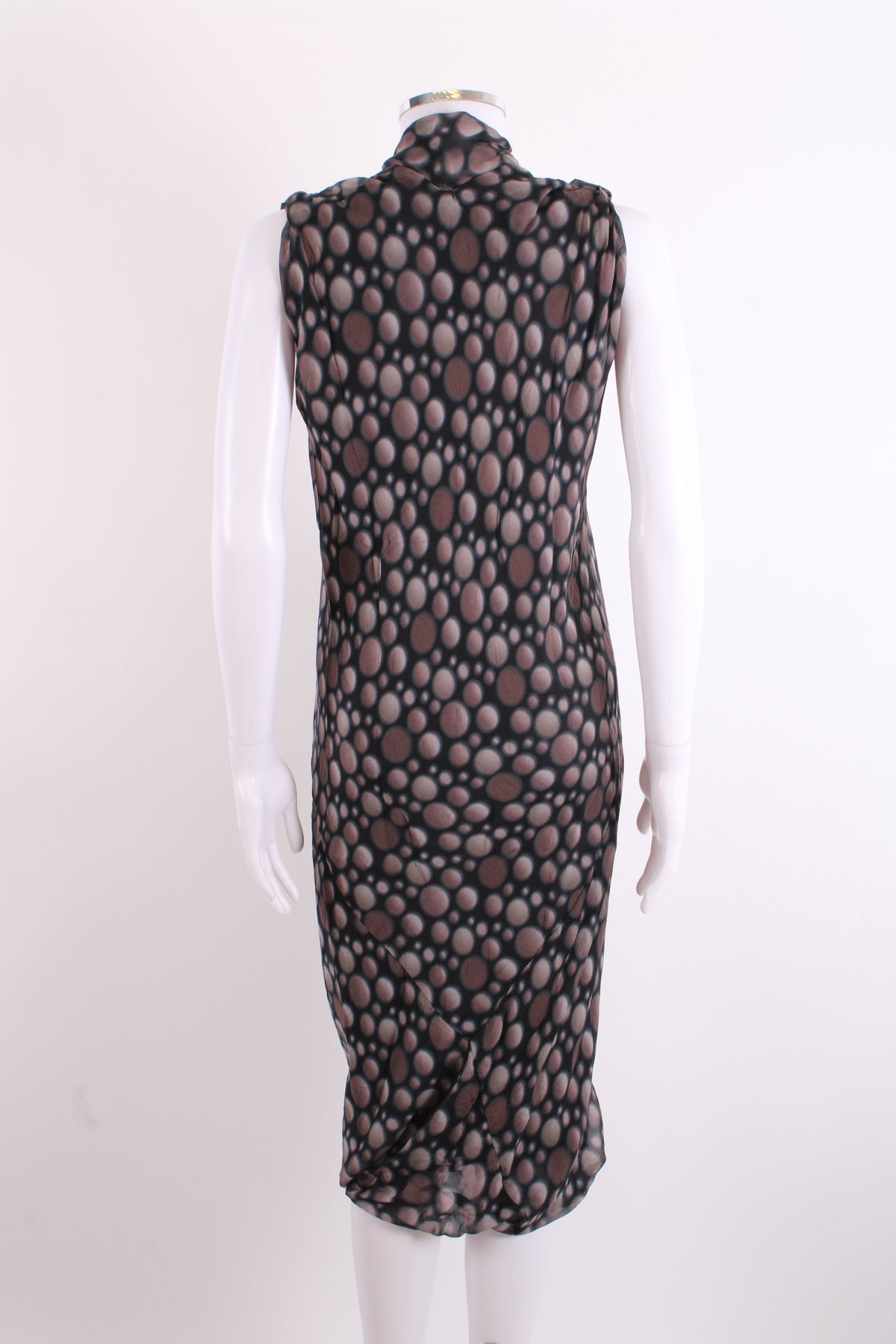 Rick Owens S/S Dot Print Dress Taupe/ Black 12 | O/S, Black