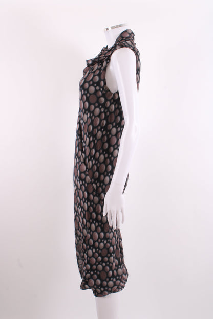 Rick Owens S/S Dot Print Dress Taupe/ Black 12 | O/S, Black