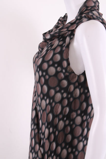 Rick Owens S/S Dot Print Dress Taupe/ Black 12 | O/S, Black